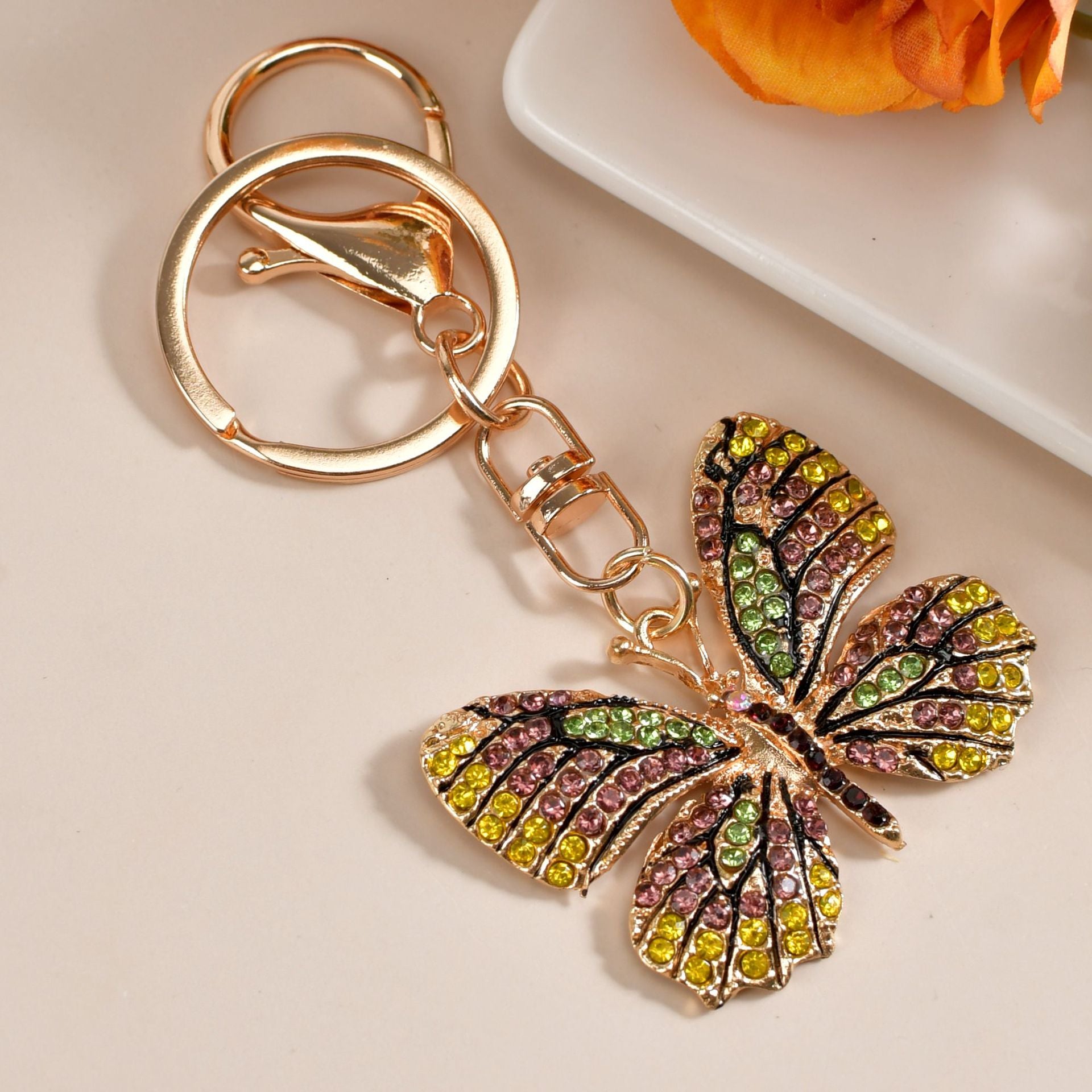 Wholesale Creative Personalized Double Layer Butterfly Keychain