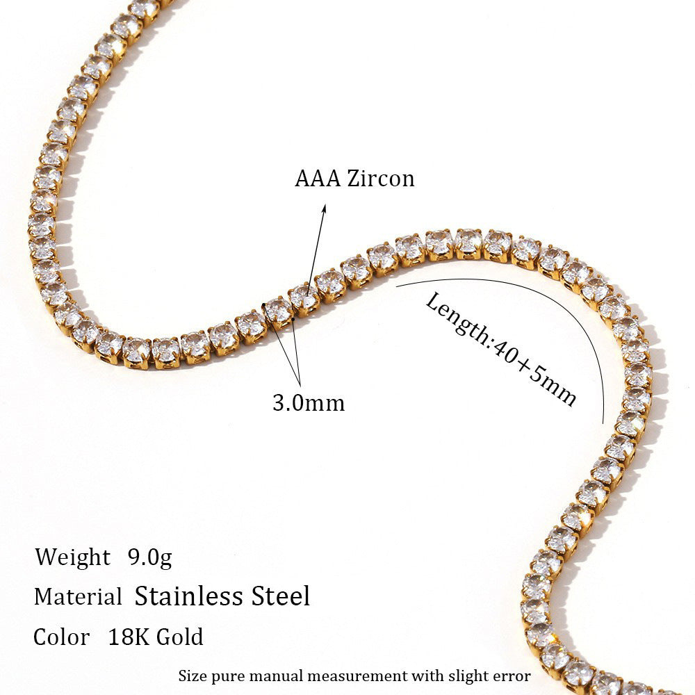 Wholesale Zircon chain Stainless Steel Necklace
