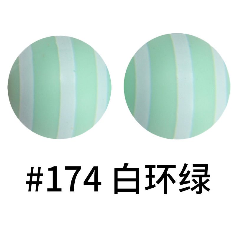 Wholesale 50pcs 16mm Print Silicone Beads Colorful Silicone Water Transfer Beads