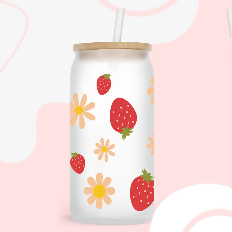 Wholesale Strawberry Cherry Fruit Series 16oz Cup UV DTF Wraps
