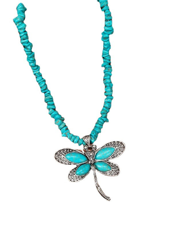 Wholesale Western Turquoise Dragonfly Necklace