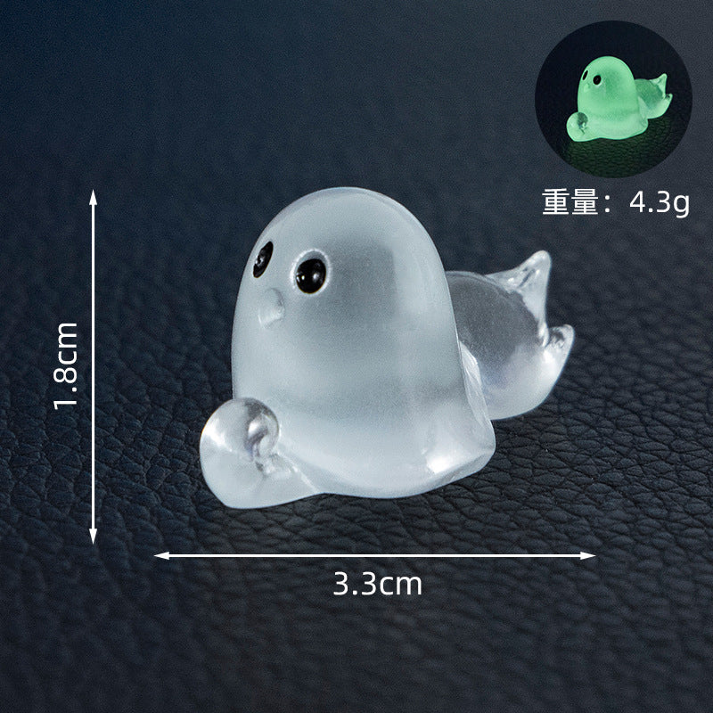 Wholesale Resin  Luminous Ghost Pumpkin Desktop Figurine Decoration for Gift Resale