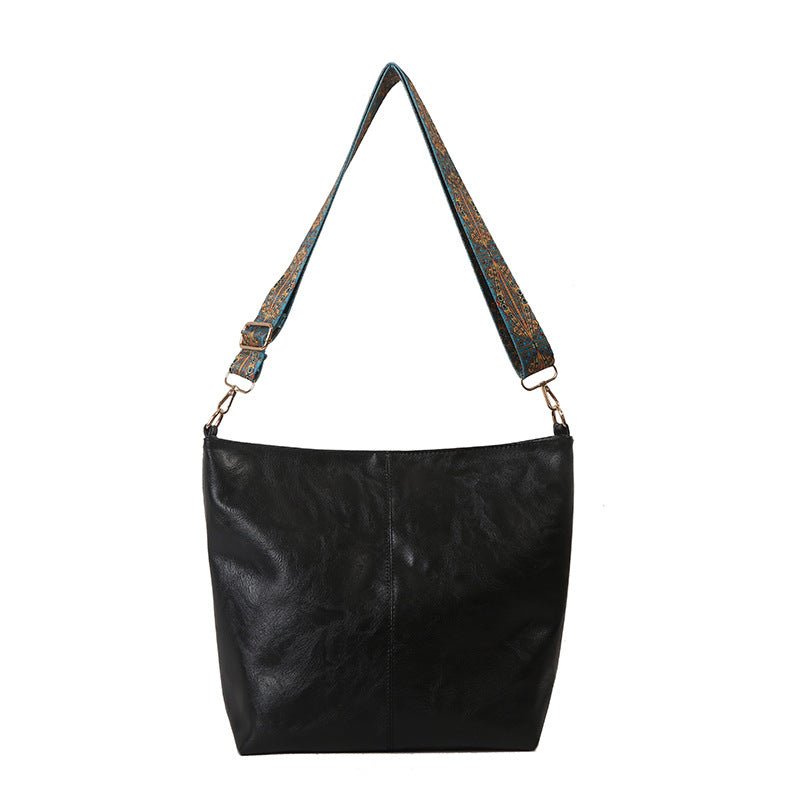 Wholesale Soft Leather Large Capacity Wide Shoulder Strap Bag, Single Shoulder Crossbody Bag