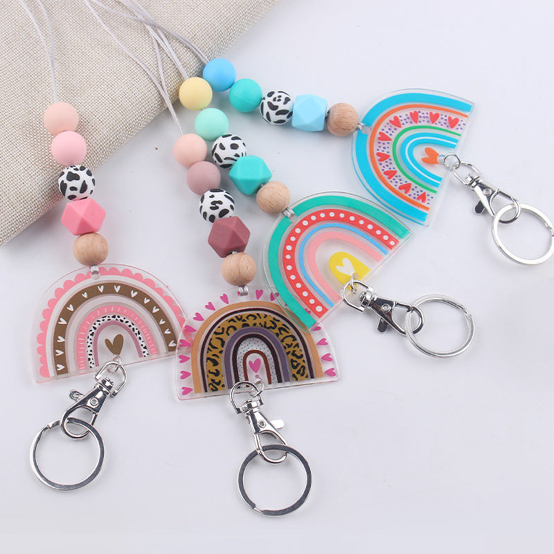 Wholesale Creative Strings Pearl Akree Pendant Necklace Keychain