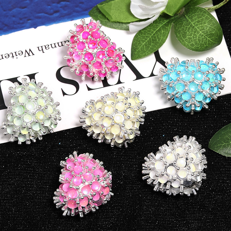 Wholesale 5pcs Heavy Worker Fish Beads Love Alloy Peach Heart Vertical Hole Beads DIY Accessories