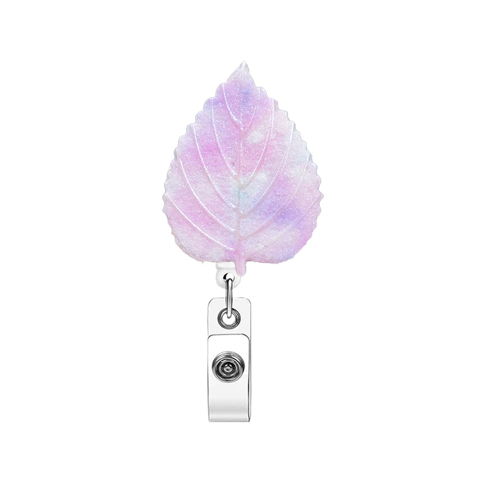 Wholesale Maple Leaf Tree Gradient Glitter Retractable Badge