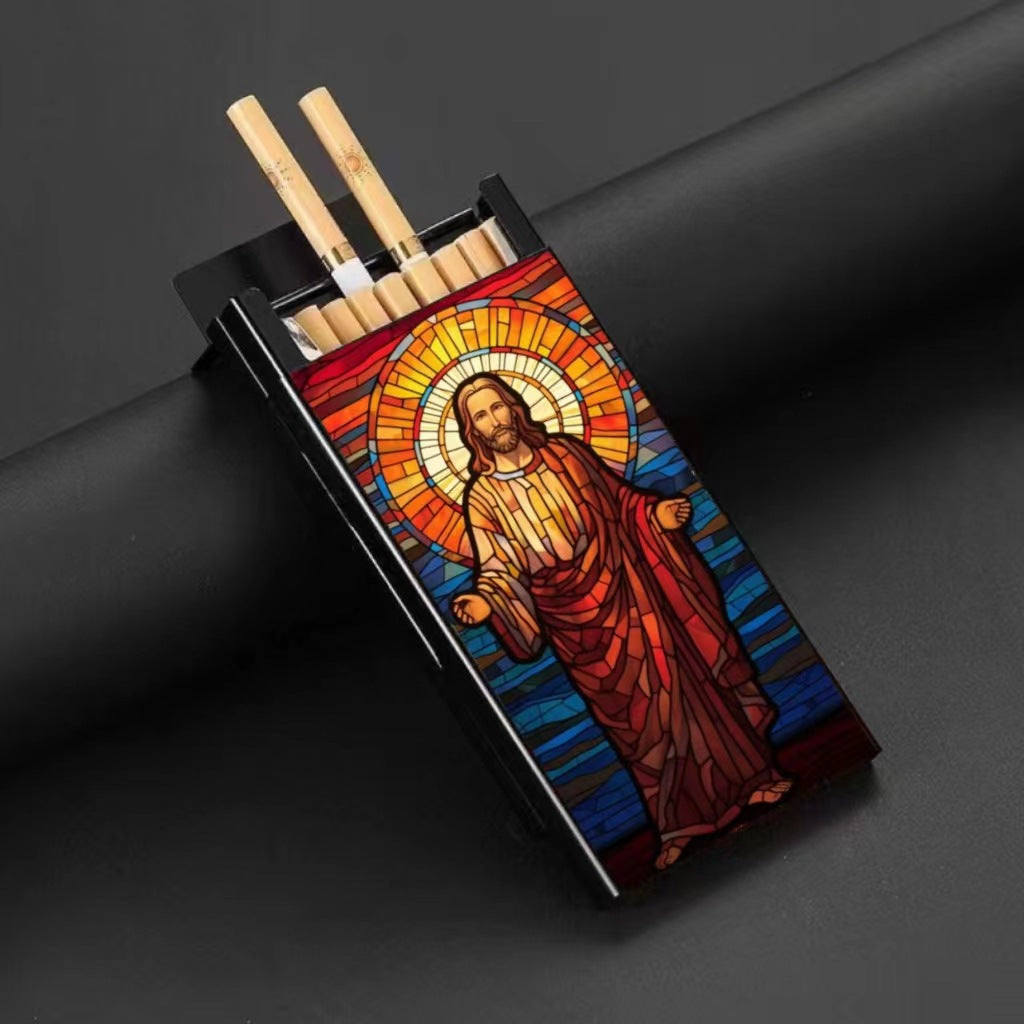 Wholesale Metal Fine Tube Anti Drop and Moisture-proof Painted Creative Cigarette Box