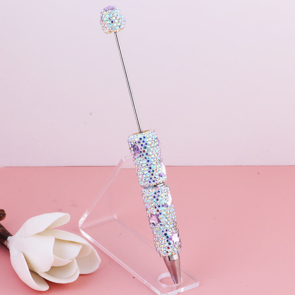 Wholesale  Live Hot Sale Colorful Star Star Moon Zircon Diamond Pen Ceramic Mud Full Diamond Beaded Pen DIY Beaded Accessories