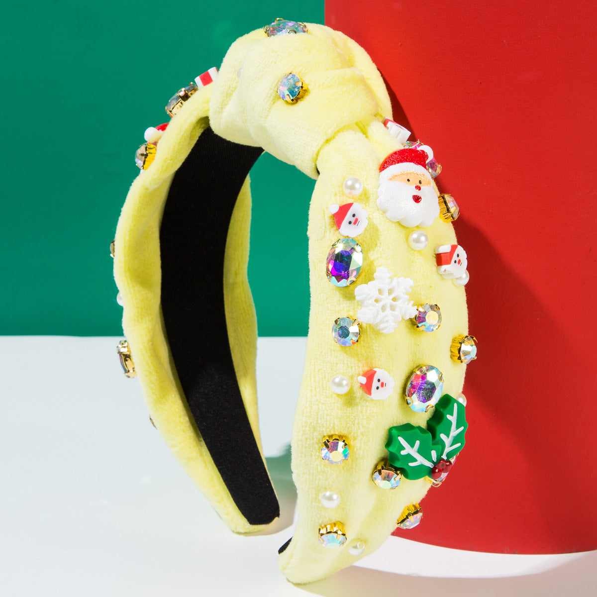 Wholesale New Flannel Christmas Diamond-encrusted Snowflake Headband