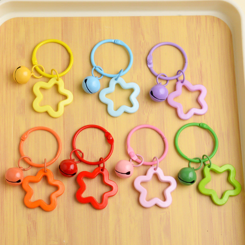 Wholesale 20pcs/pack colorful five-pointed star acrylic keychain pendants