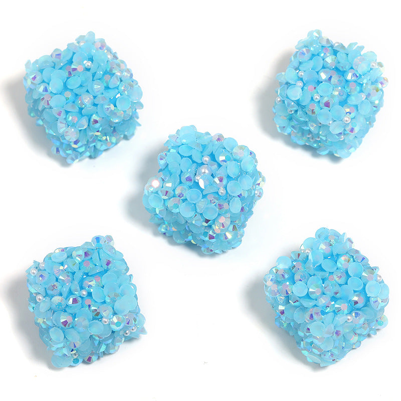 Wholesale 10pcs Colorful Resin Diamond Soft Sugar Beads