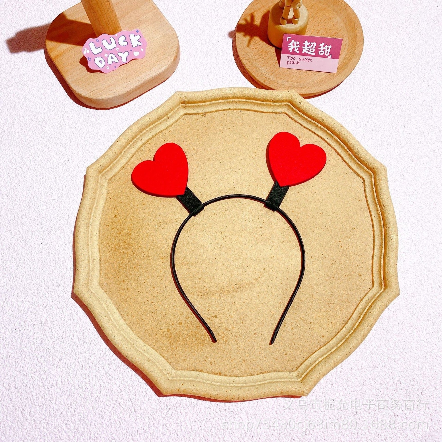 Wholesale Valentine's Day Love Fabric Hair Hoops