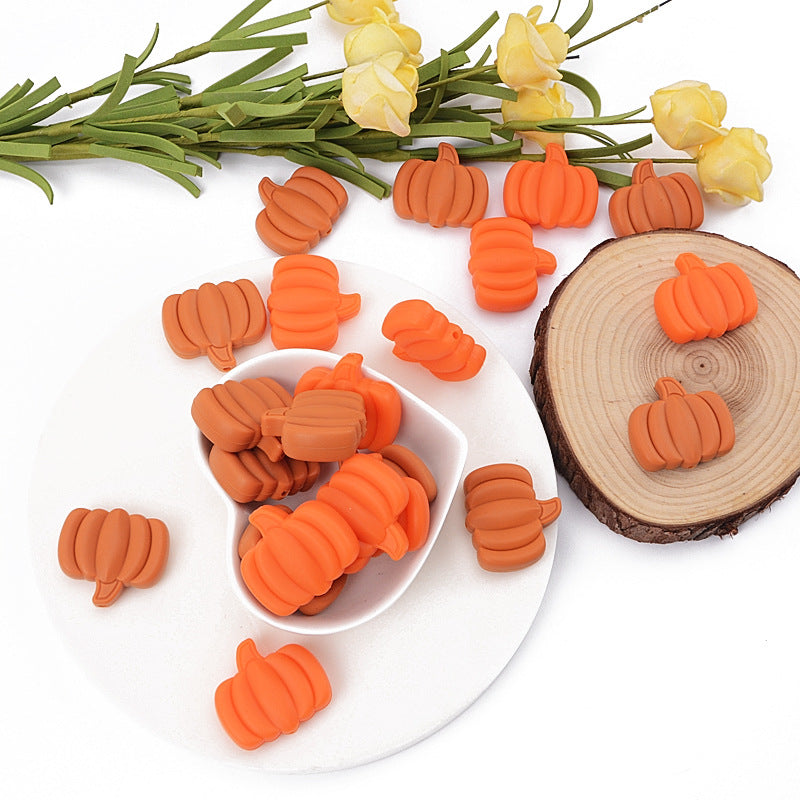 Wholesale 20PCS Silicone Pumpkin Beads