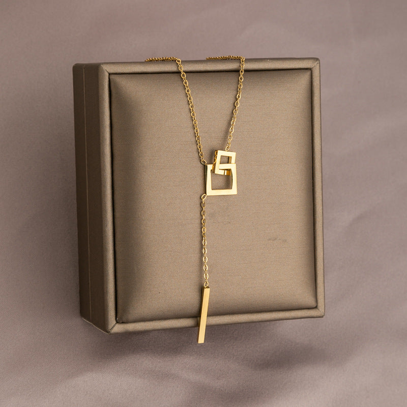 Wholesale Golden Titanium Steel Non-fading Necklace Clavicle Chain
