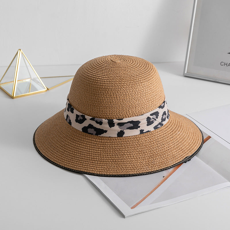 Sombreros de paja de leopardo de verano al por mayor