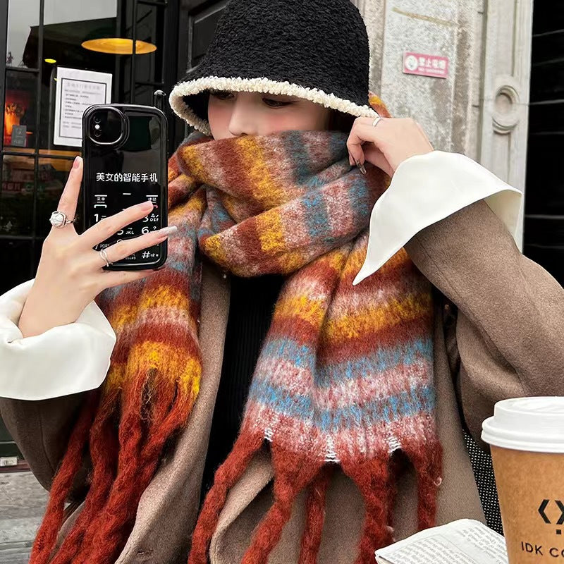 Wholesale New Winter Knitted Thickened Warm Circle Yarn Scarf