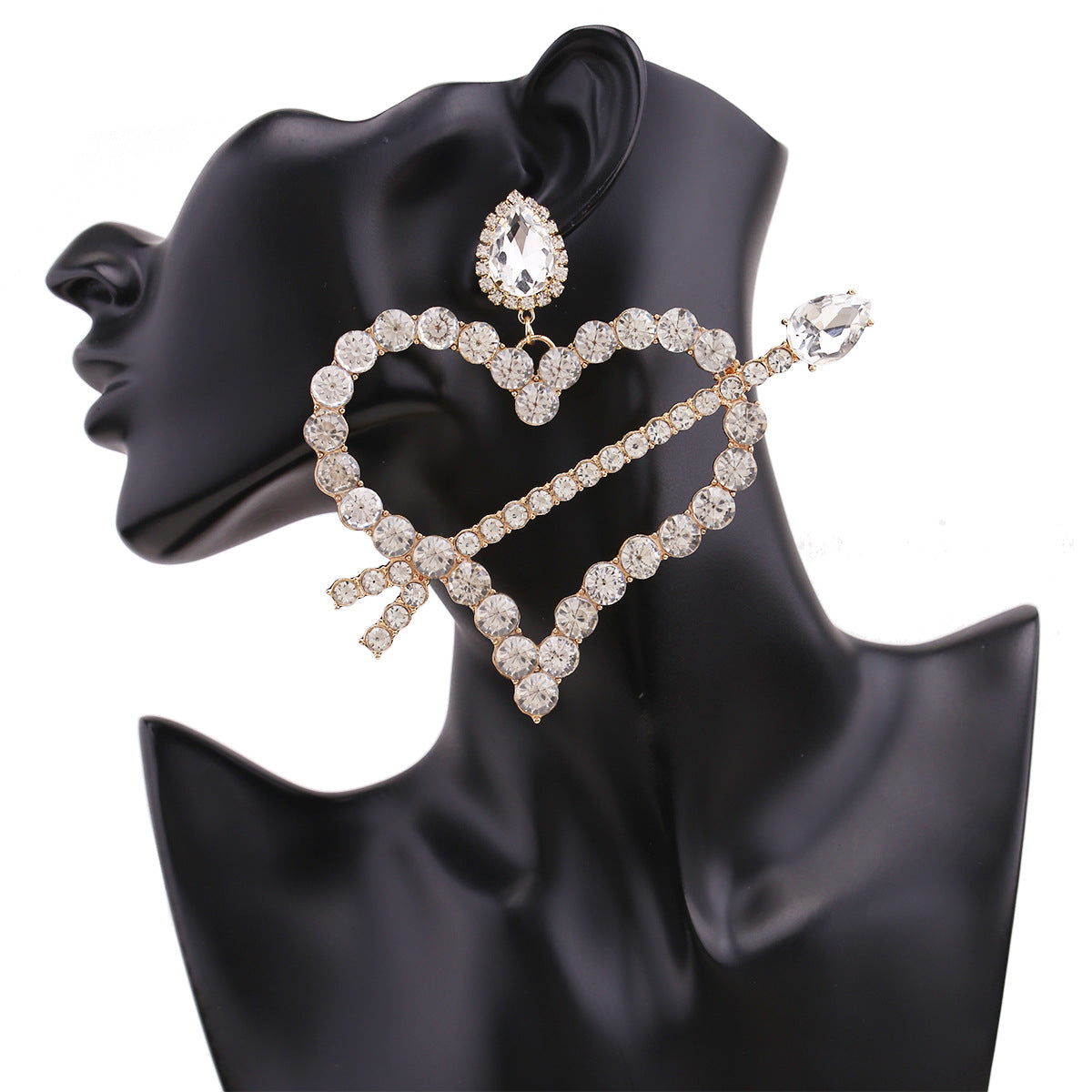 Wholesale Large Heart Pendant Earrings Exaggerated Valentine's Day Wedding Earrings Anniversary Earrings Fashion Jewelry