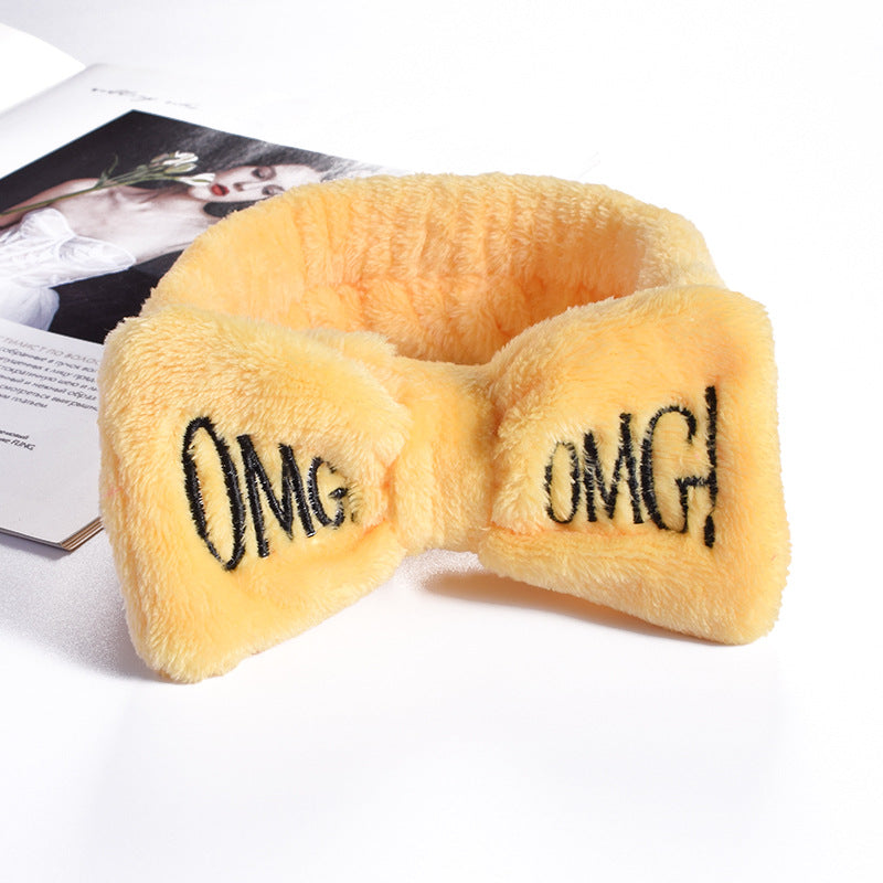 Wholesale Flannel Face Wash Makeup Bow Knot Plush Headband