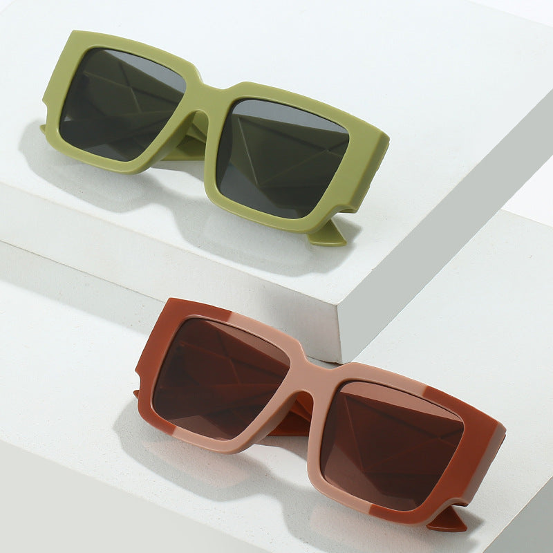 Wholesale Square Geometric Contrast Color Sunglasses