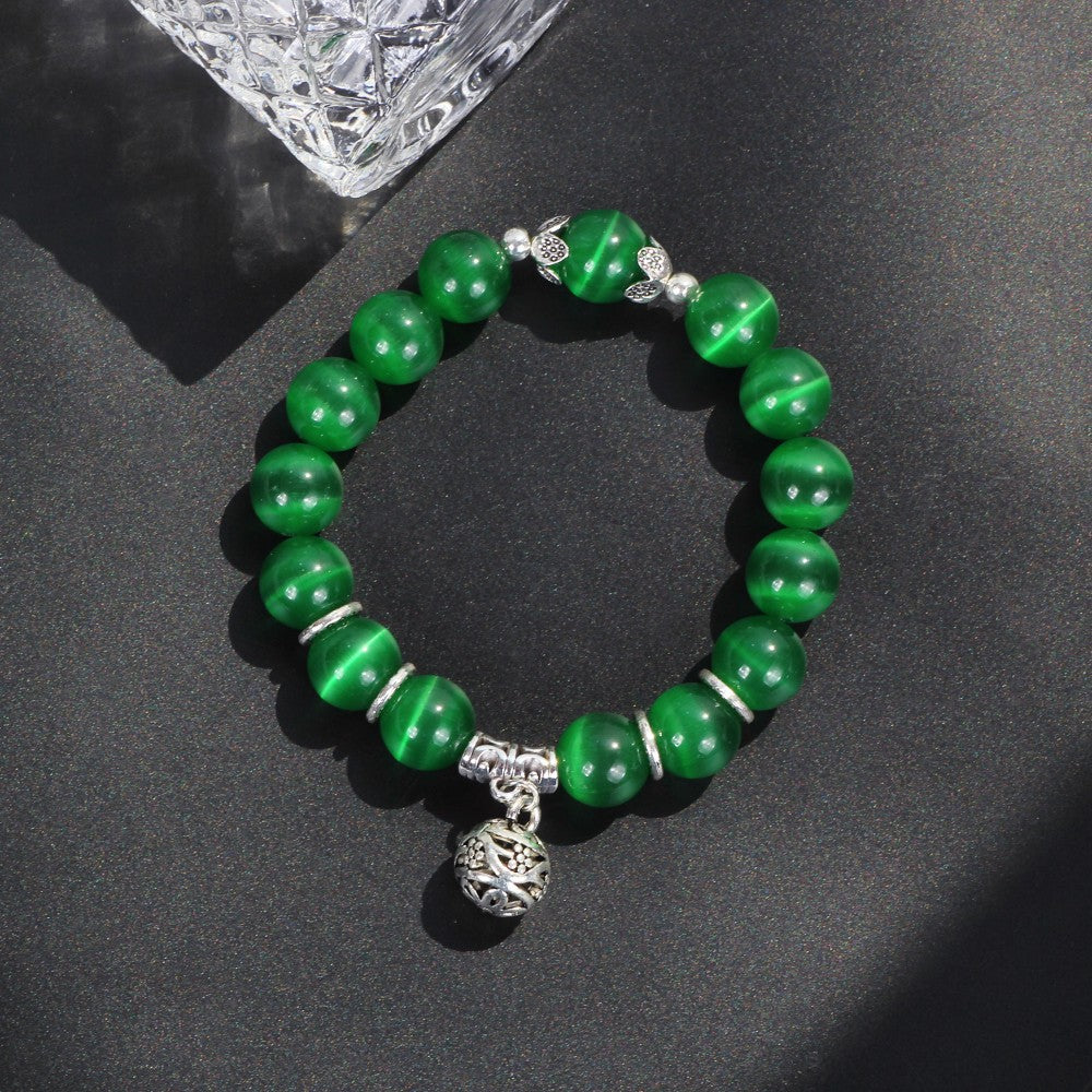 Brazalete de cuentas redondas de opal de opal de color múltiple de círculo único al por mayor