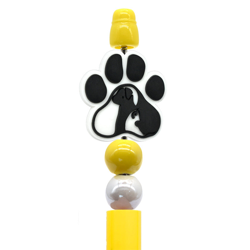 Wholesale Random 100pcs cute colorful dog paw focal beads