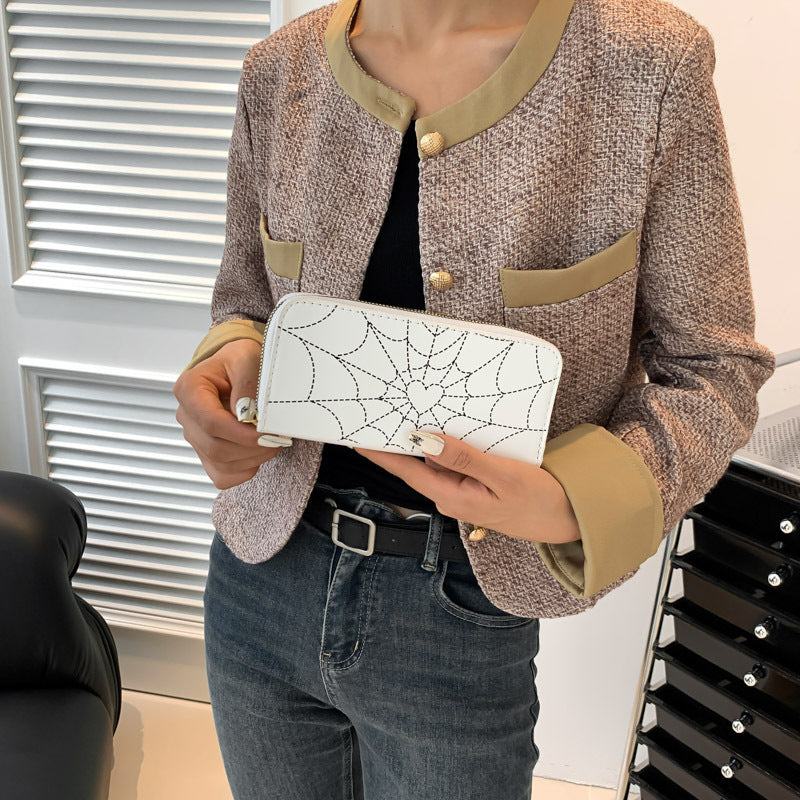 Wholesale PU Love Spider Web Multi Card Long Wallet