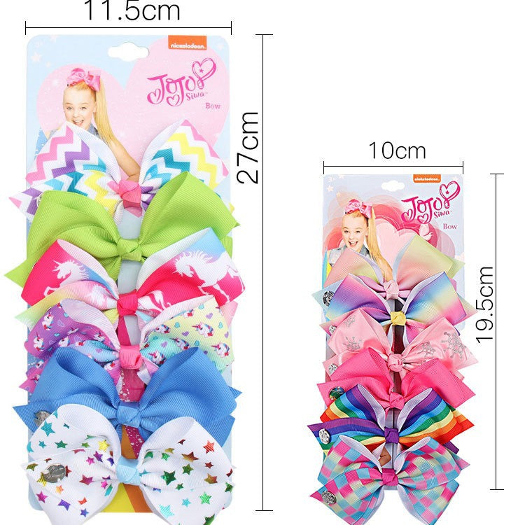 Wholesale 5-inch  bow hairpin set 6-color one-card children' s hairpin headdress