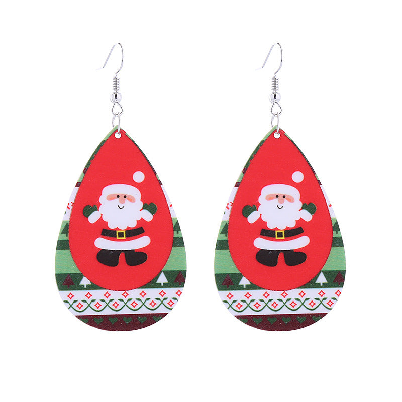 Wholesale Snowflake Elk Christmas Tree Acrylic Christmas Earrings