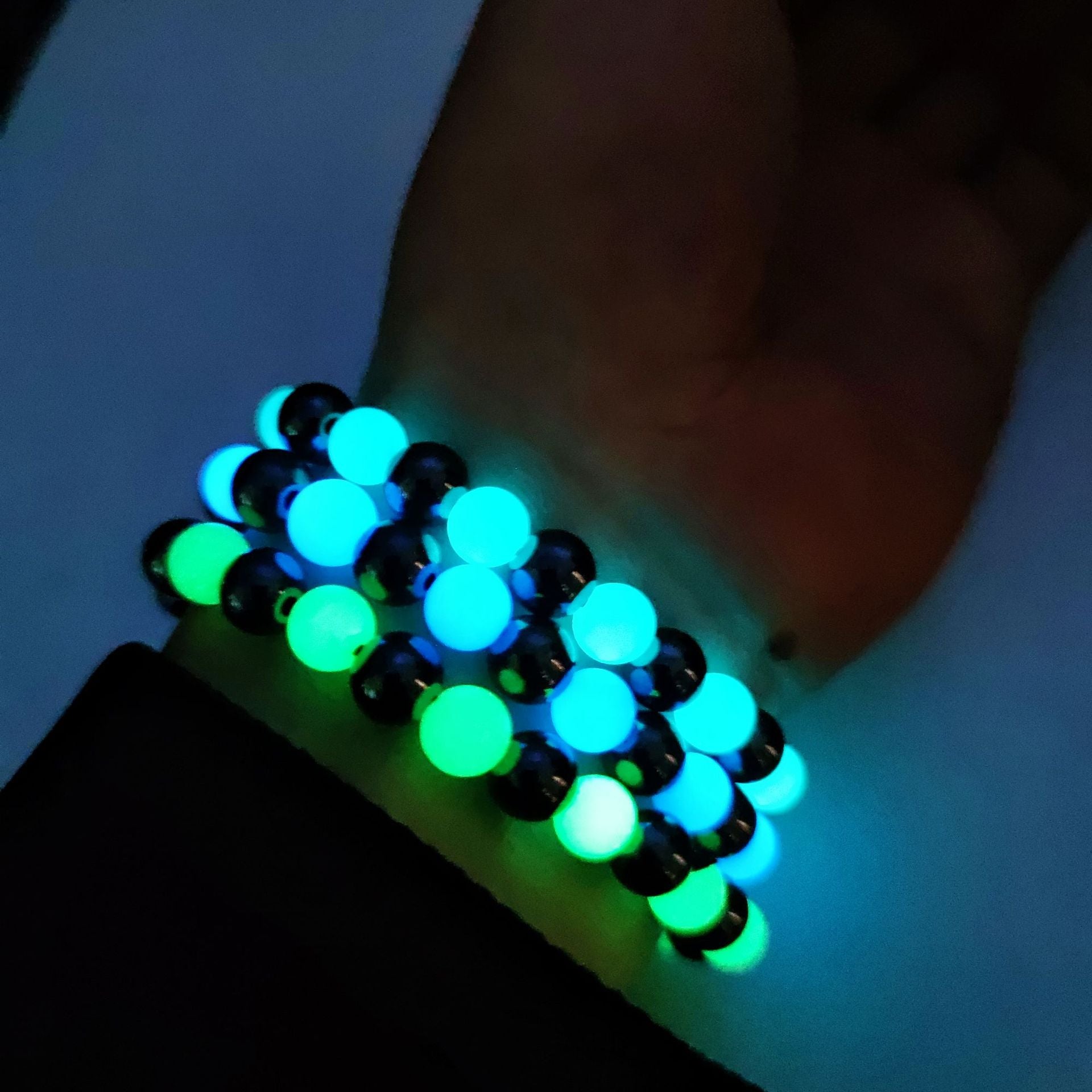 Wholesale Luminous obsidian couple' s best friend fluorite bracelet