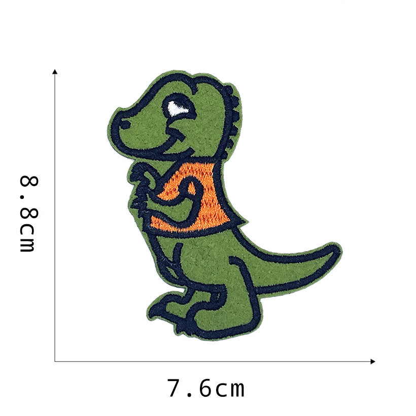 Wholesale Polyester Cartoon Embroidered Patch Iron On Dinosaur Badge For Clothing OLY Exclusive