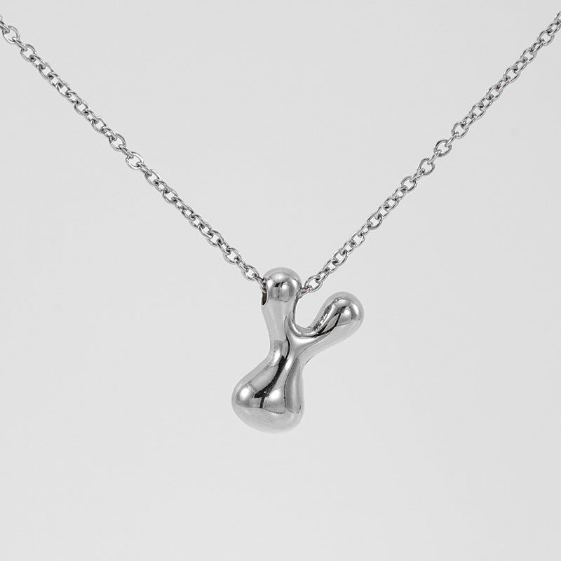Wholesale Glossy bubble letter necklace for women 26 English letter pendants