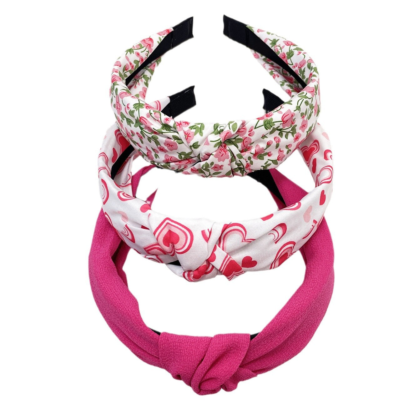 Wholesale Valentine's Day love flowers Leopard fabric knotted hair band hair accessories