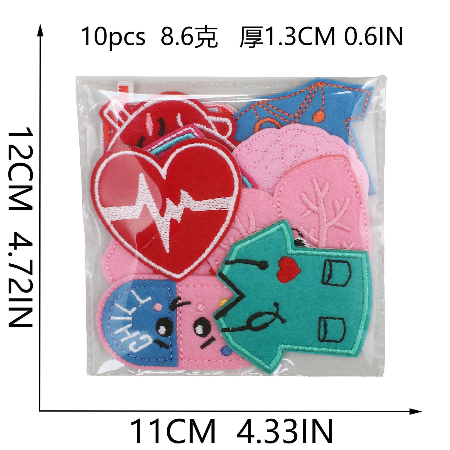 Wholesale Polyester Thread Cartoon Nurse Embroidered Iron On Patch With Syringe Pill Design For Clothing Bag DIY