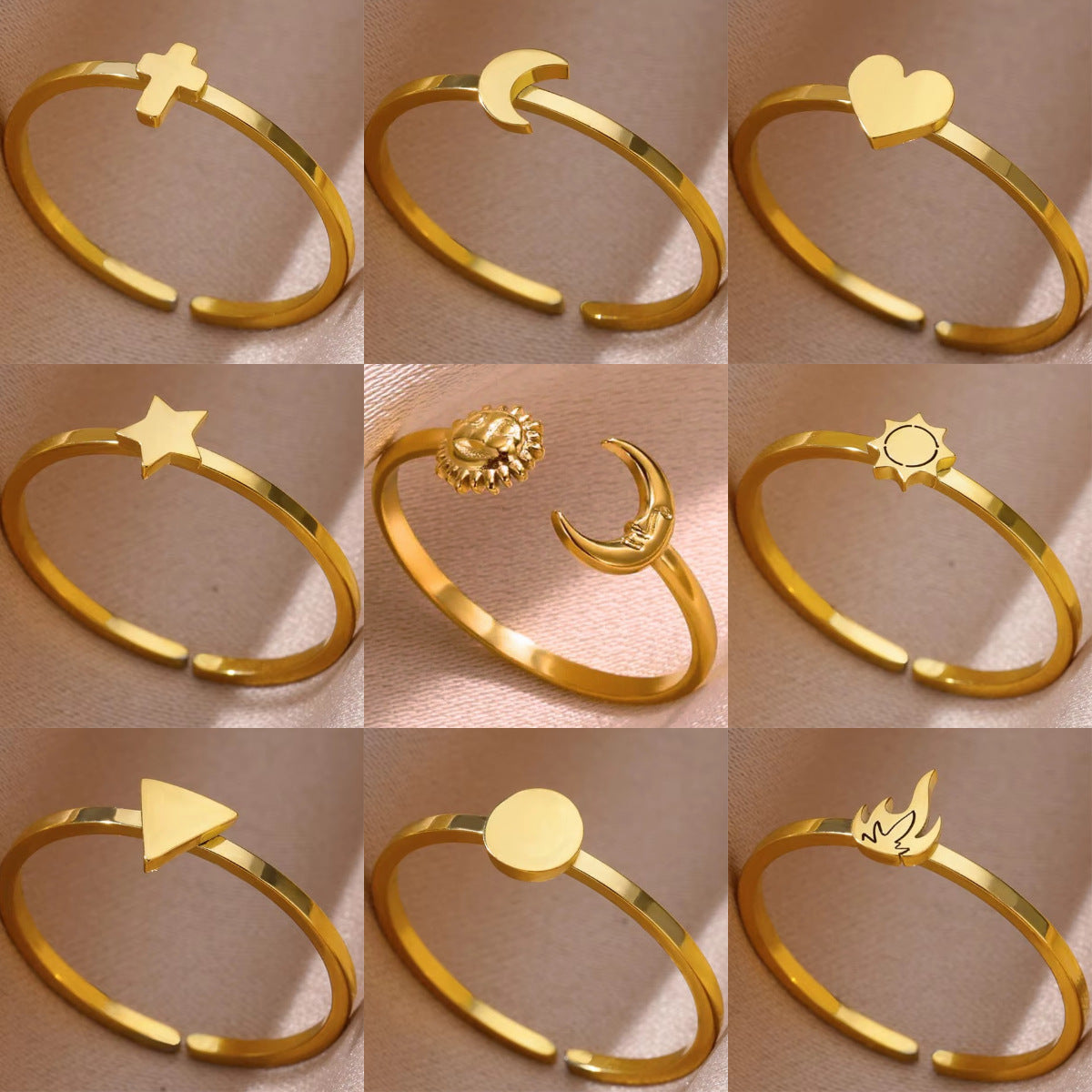 Wholesale Stainless Steel Ring Cross Couple Ring Heart-Shaped