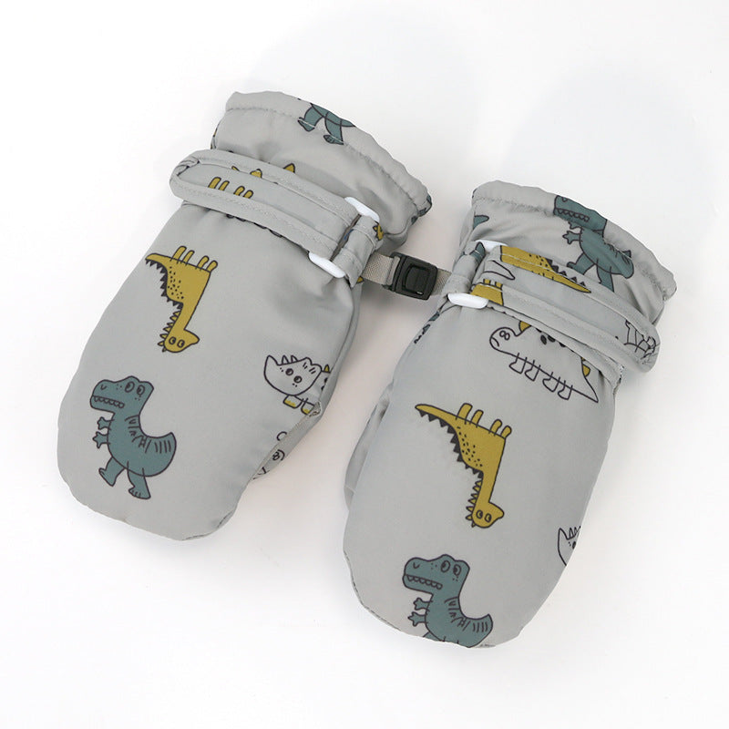 Wholesale Children's Ski Anti-slip Warm Quick-drying Waterproof Plus Fleece Gloves