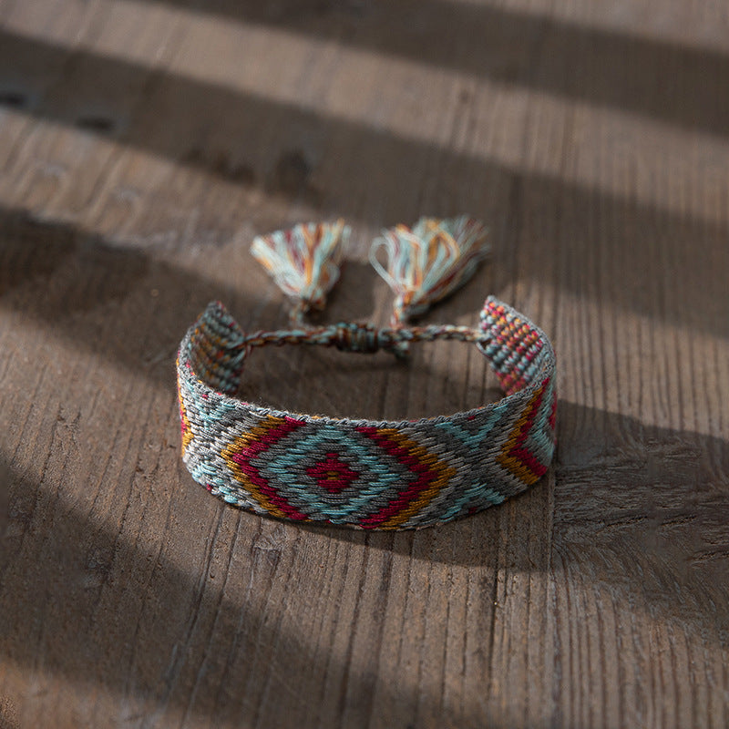 Wholesale Ethnic Style Retro Contrast Color Fabric Bracelet