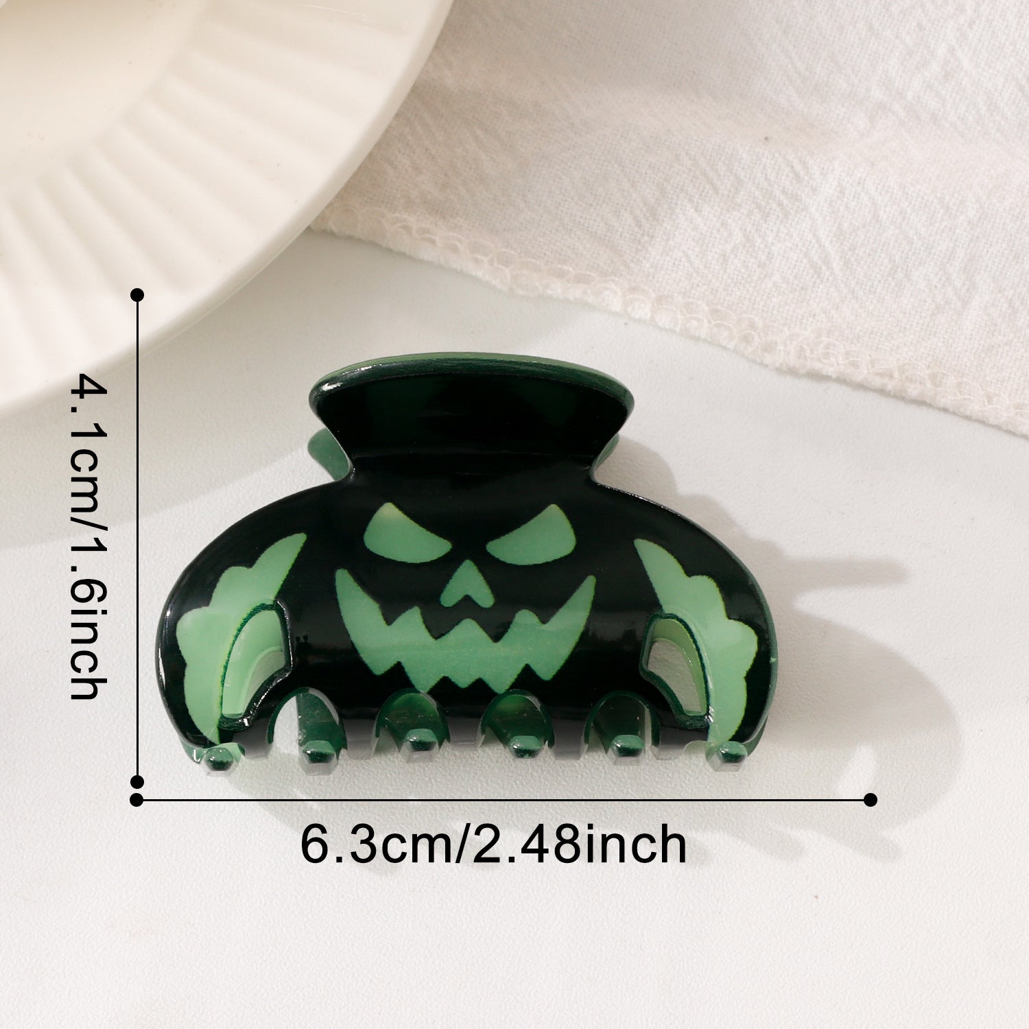 Wholesale Glow In The Dark Pumpkin Skull Acrylic Hair Claw Clip Funny  Party Hair Accessory For Women