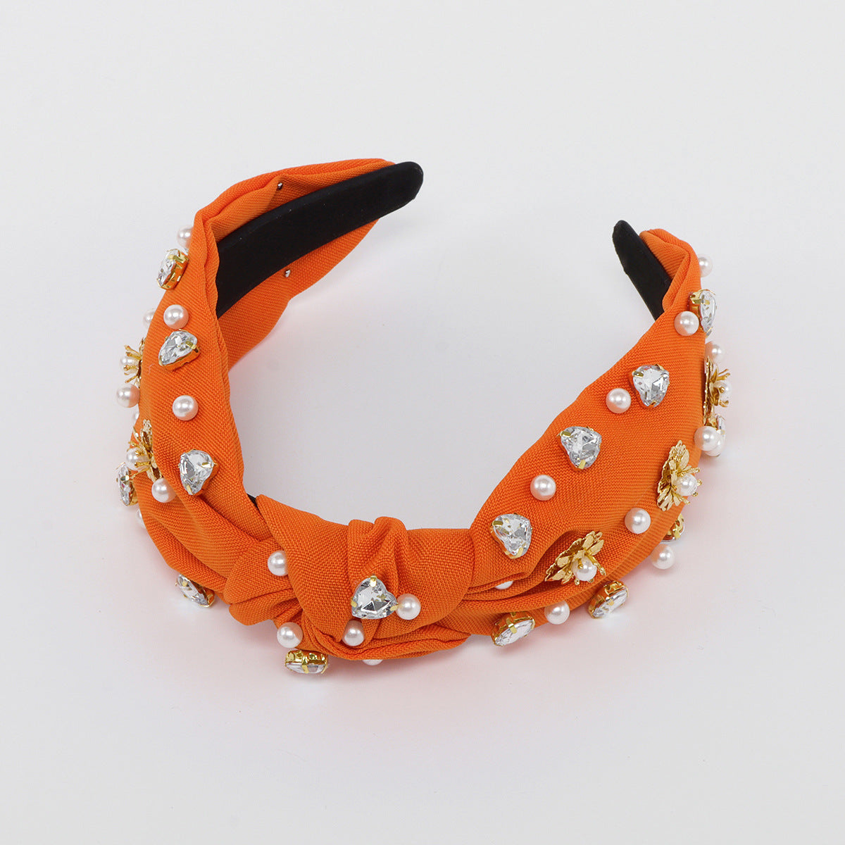 Wholesale Flower Beaded Knotted High Skull Love Heart Diamond Headband