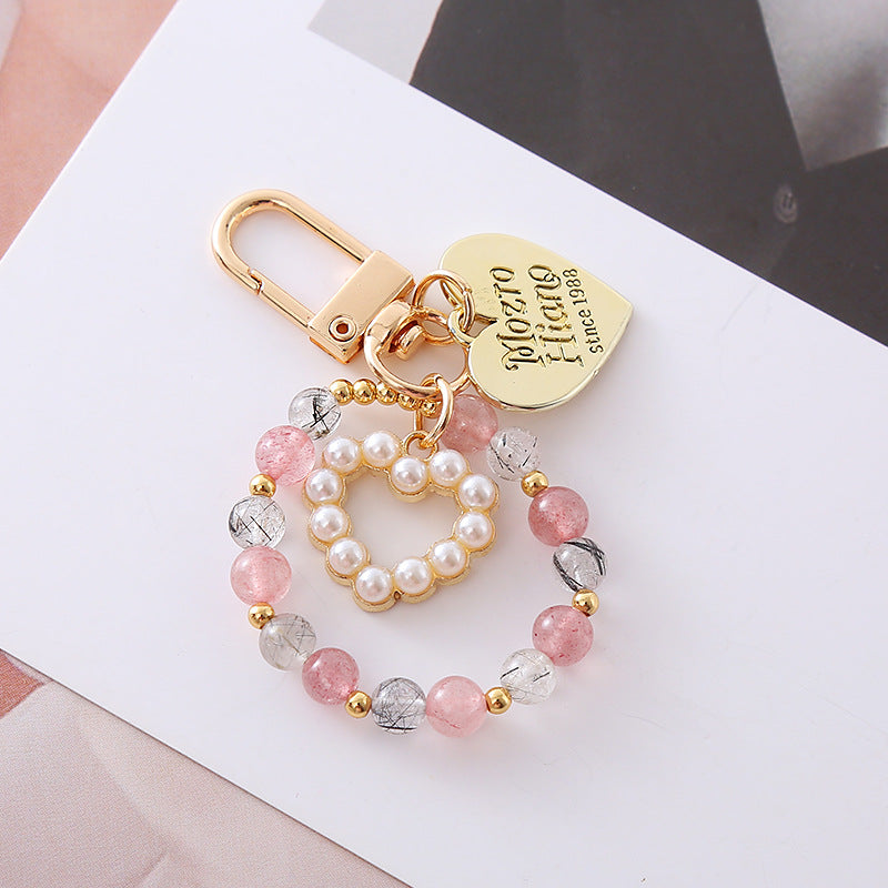 Wholesale Love Crystal Beads Keychain