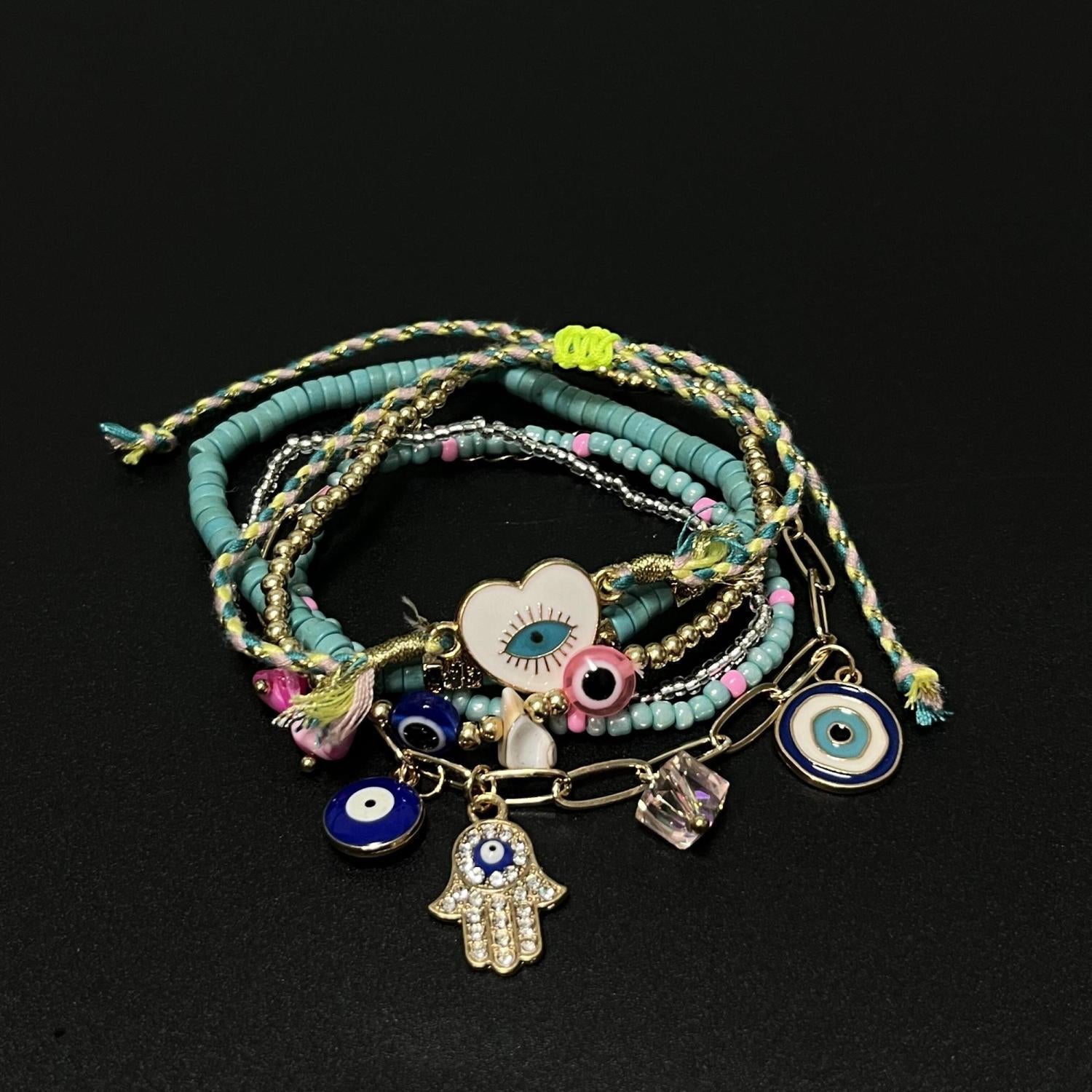 Wholesale Many Stars Set of Six Fairy Tale World Beaded Bracelets