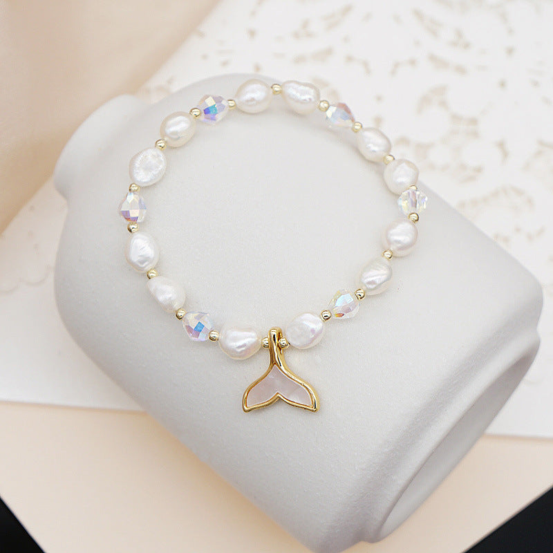 Wholesale Baroque Sea Shell Fish Tail Summer Pearl Bracelet