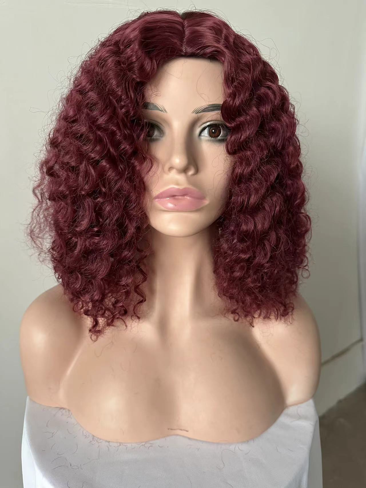 Wholesale Women's long bangs afro wrapped tube black spring curls short curly hair full head set