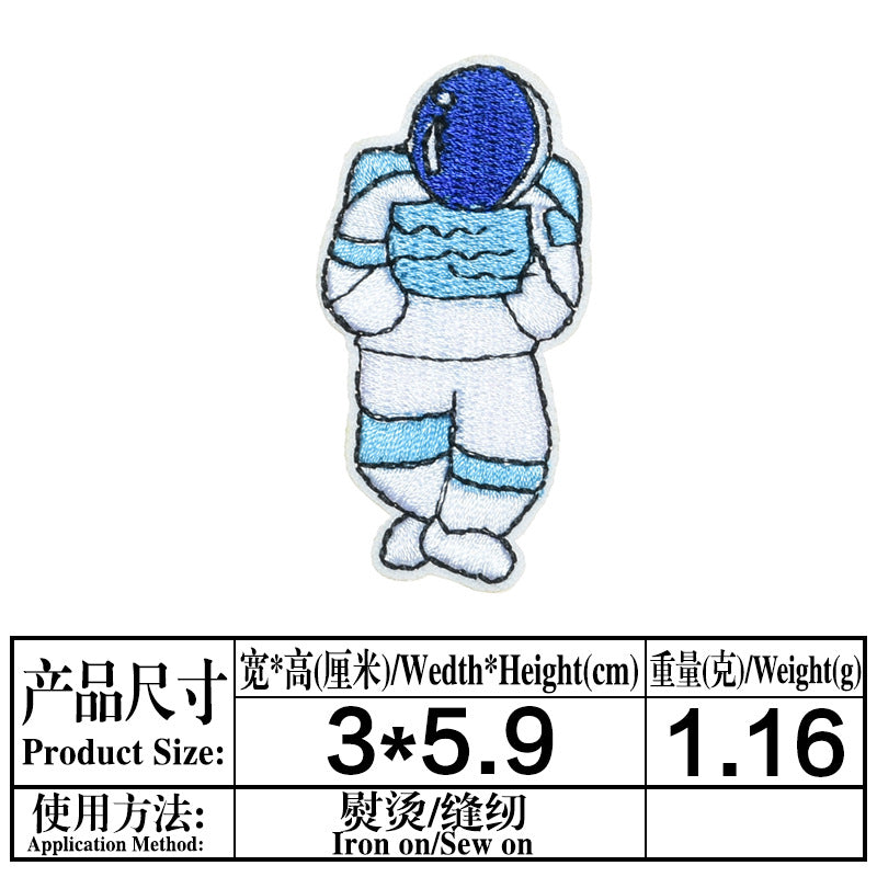 Wholesale Space Astronaut Embroidered Patch Twill Fabric DIY Craft Supply Decorative Towel Home Decor