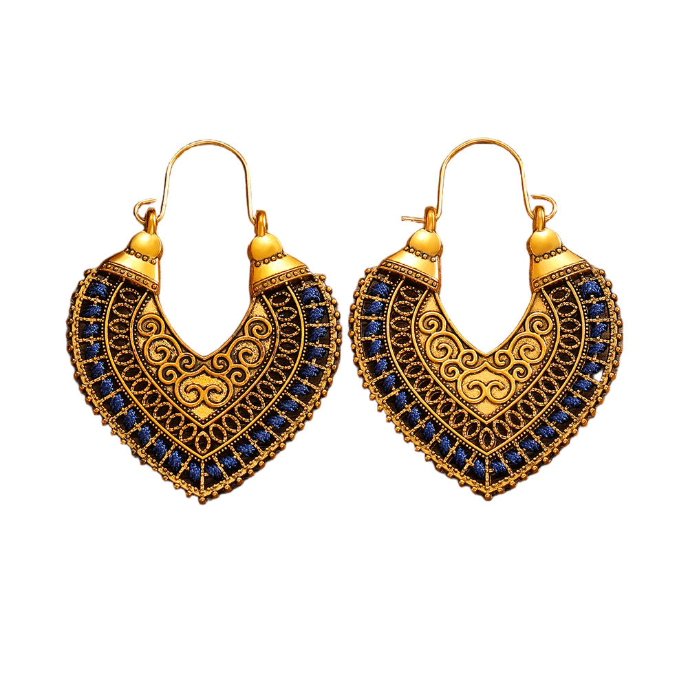 Wholesale Antique Gold Bohemian Hollow Carved Earrings For Women Trendy Gift Boutique Resale Fashion Accessory