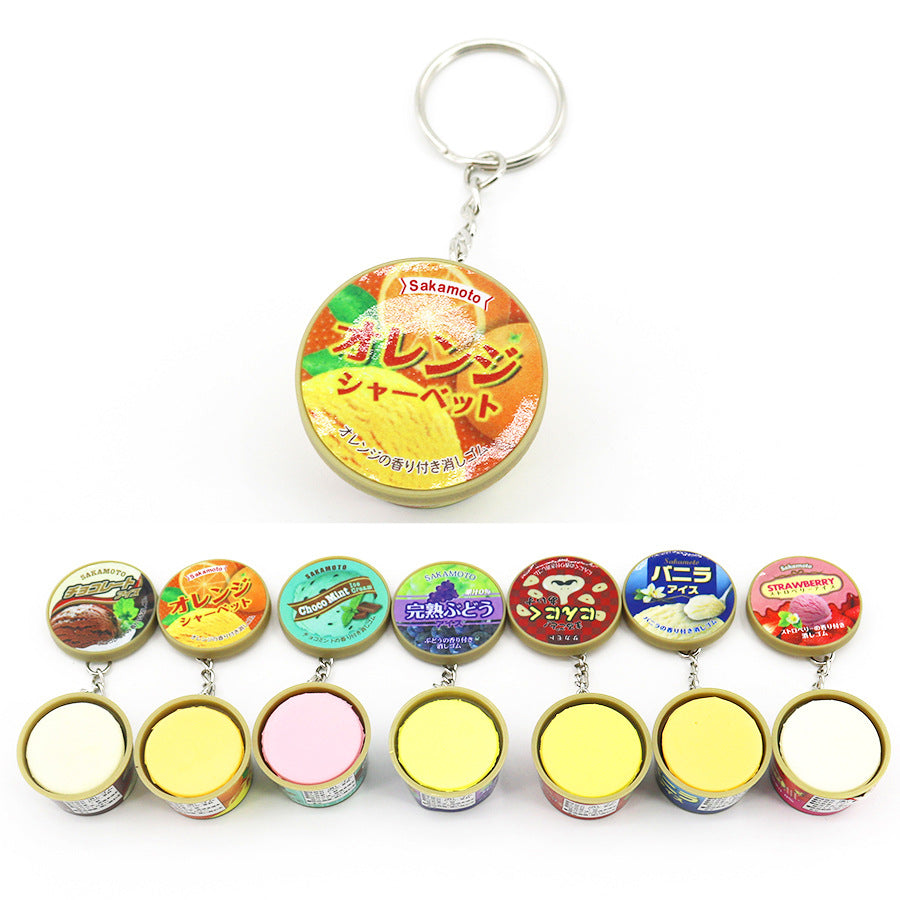 Wholesale Simulation Pinch Multi-flavor Ice Cream Keychain