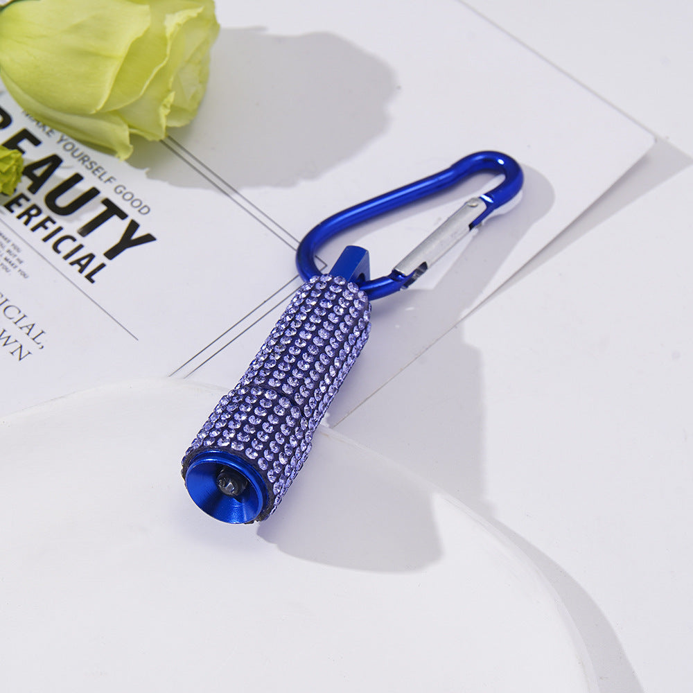 Wholesale Rhinestone Mini LED Flashlight Carabiner Flashlight Keychain