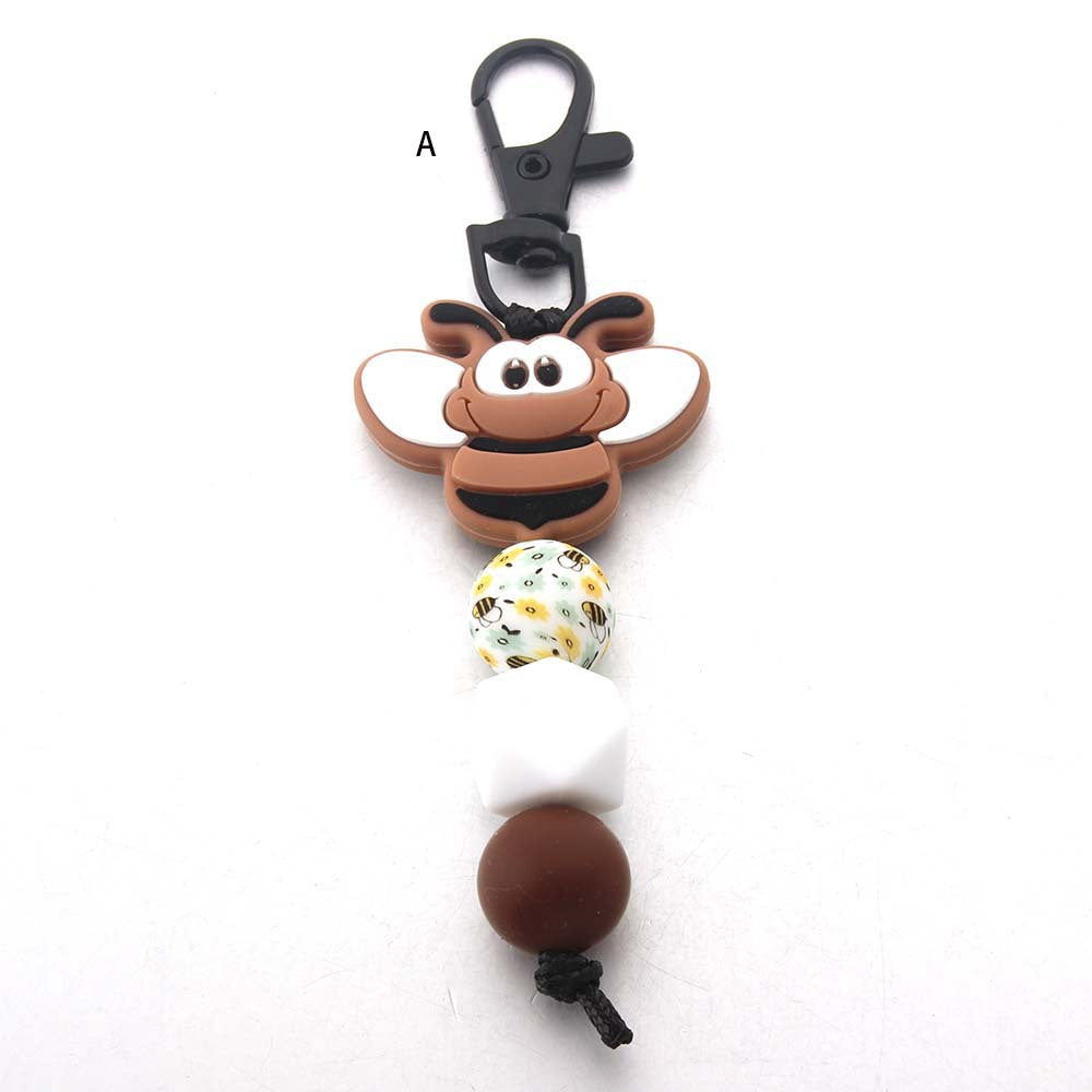 Wholesale Silicone Bead Bee Animal Keychain