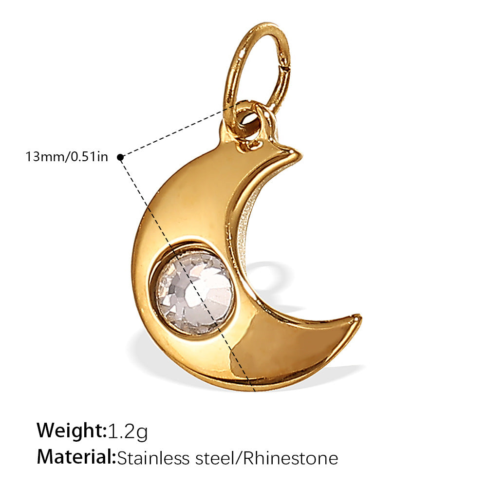 Wholesale Stainless steel 18K gold-plated sun and moon pendant necklace