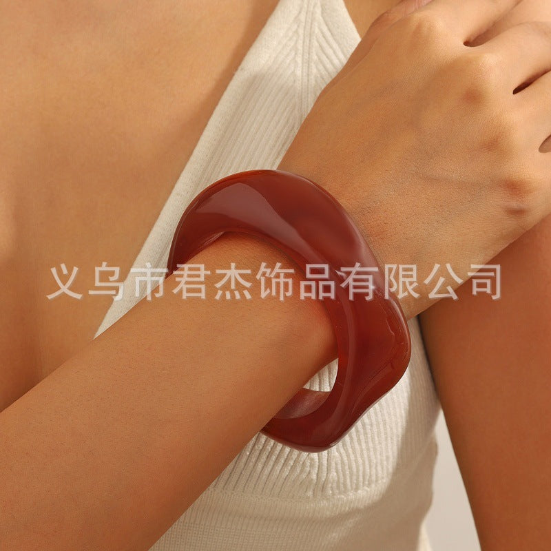 Wholesale marble pattern bracelet personality exaggerated acrylic geometric polygon