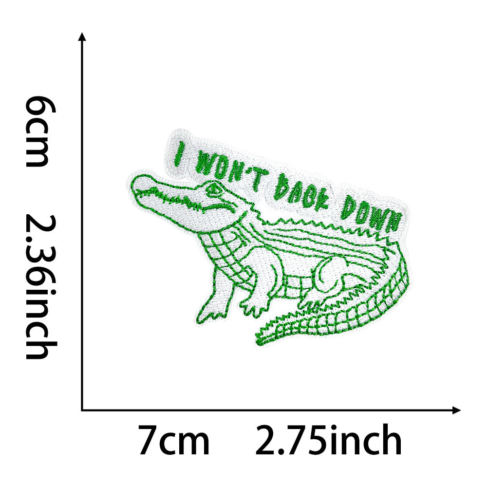 Wholesale Stylish Crocodile Embroidered Patch With Iron On Backing Animal Applique For Coats Boutique DIY Accessory
